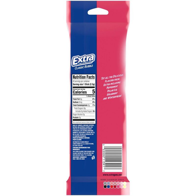 slide 10 of 11, Extra Sugar-Free Classic Bubble Gum Multipack - 15ct/3pk, 15 ct, 3 ct