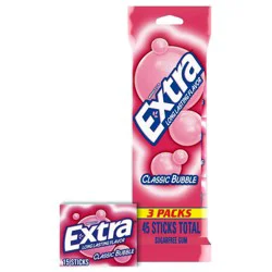 Extra Sugar-Free Classic Bubble Gum Multipack - 15ct/3pk