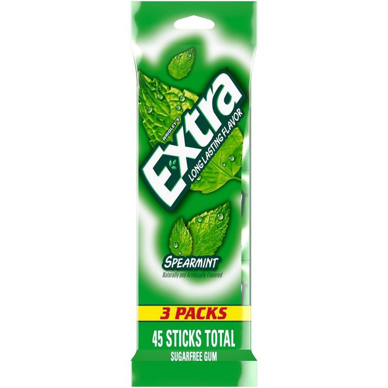 slide 2 of 7, Extra Sugar-Free Spearmint Gum Multipack - 15ct/3pk, 15 ct, 3 ct