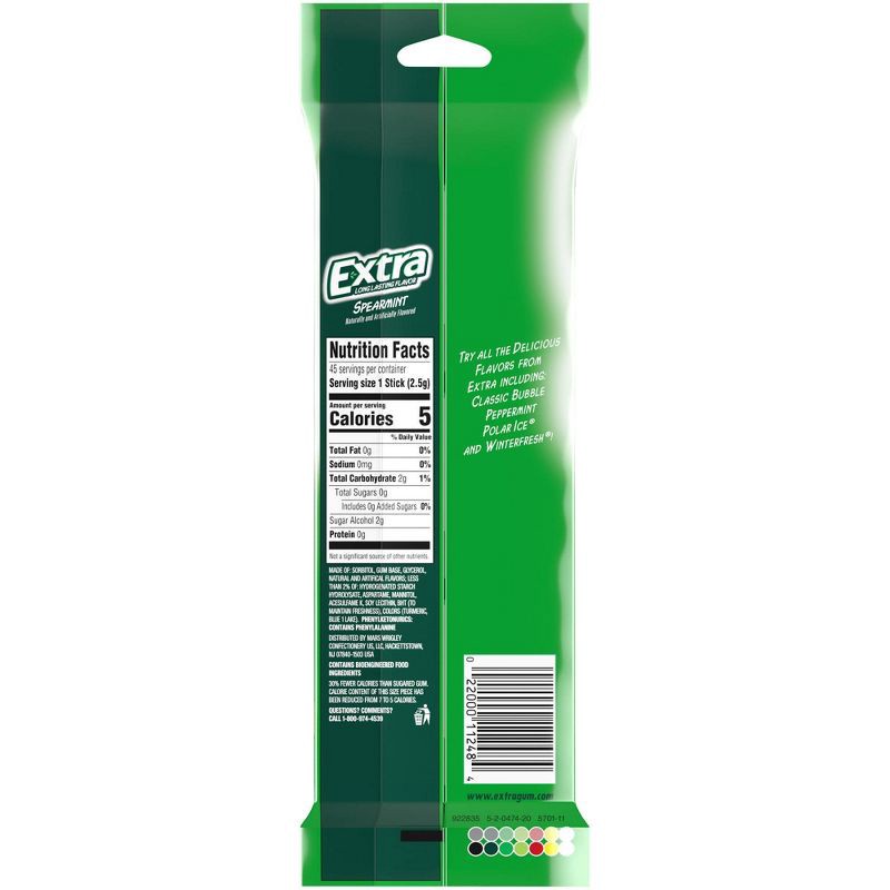 slide 4 of 7, Extra Sugar-Free Spearmint Gum Multipack - 15ct/3pk, 15 ct, 3 ct