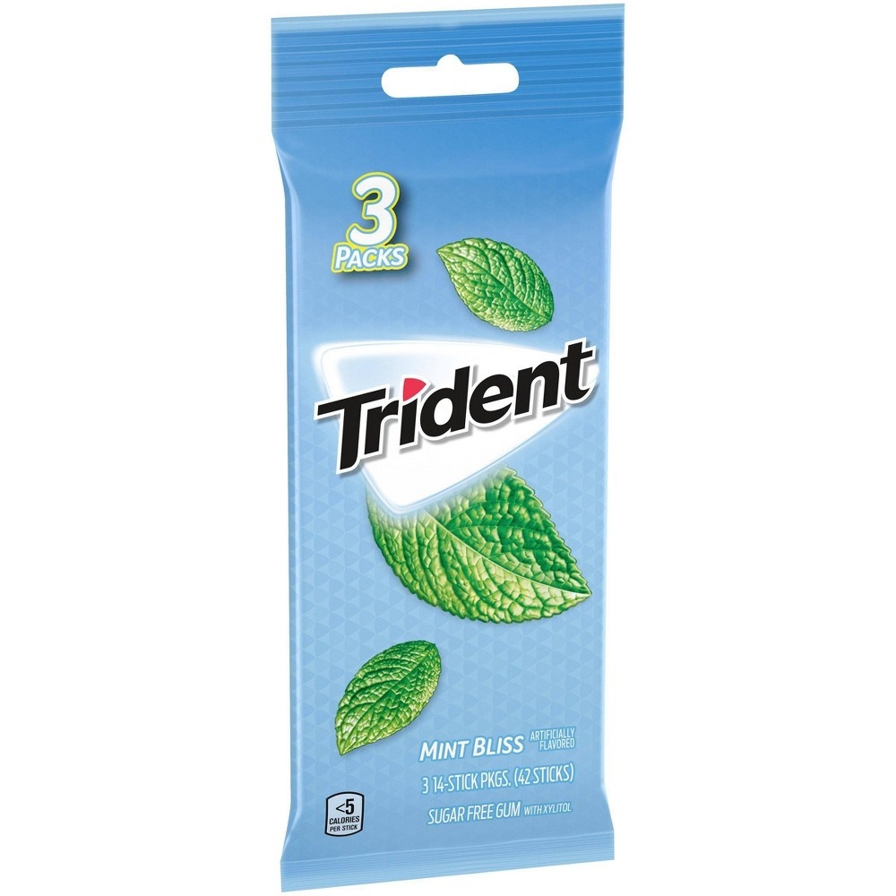 slide 3 of 9, Trident Mint Bliss Sugar-Free Gum, 42 ct