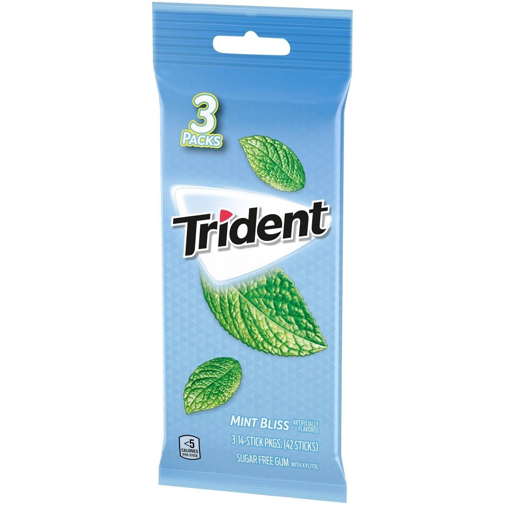 slide 4 of 9, Trident Mint Bliss Sugar-Free Gum, 42 ct