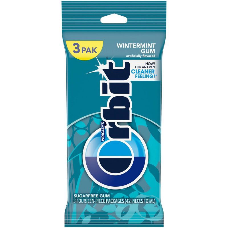 slide 2 of 10, Orbit Sugar-Free Wintermint Chewing Gum - 14ct/3pk, 14 ct, 3 ct