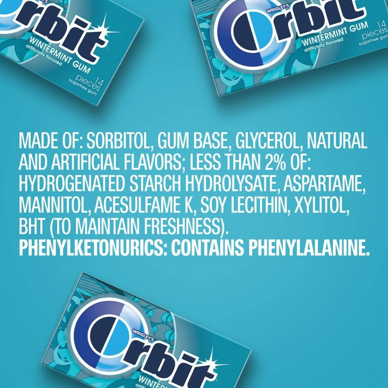 slide 7 of 10, Orbit Sugar-Free Wintermint Chewing Gum - 14ct/3pk, 14 ct, 3 ct