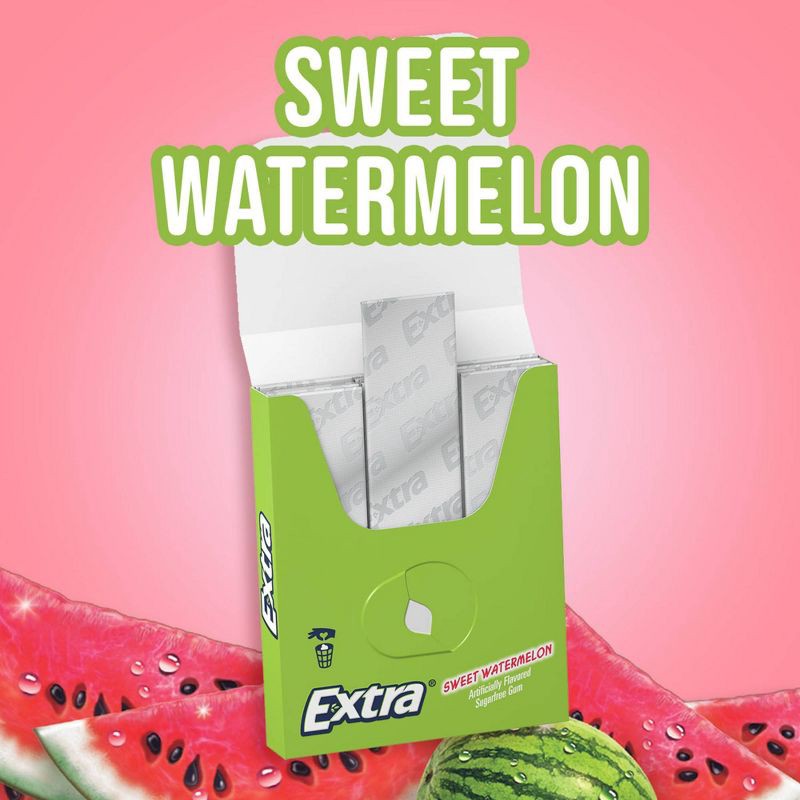 slide 2 of 8, Extra Sweet Watermelon Sugar-Free Gum - 15 sticks/3pk, 3 ct