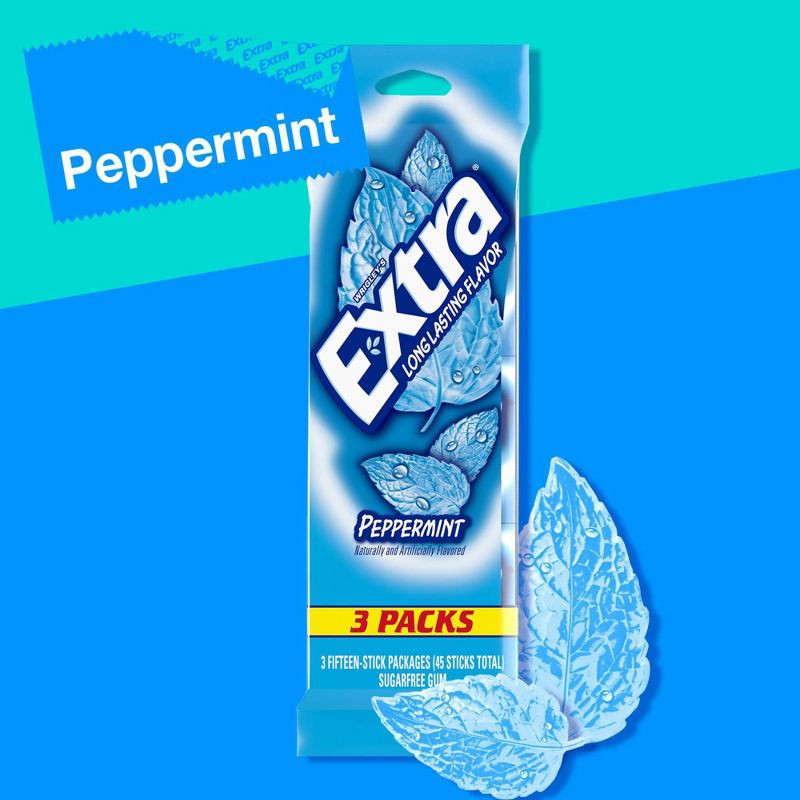 slide 9 of 10, Extra Sugar-Free Peppermint Gums - 15ct/3pk, 15 ct, 3 ct