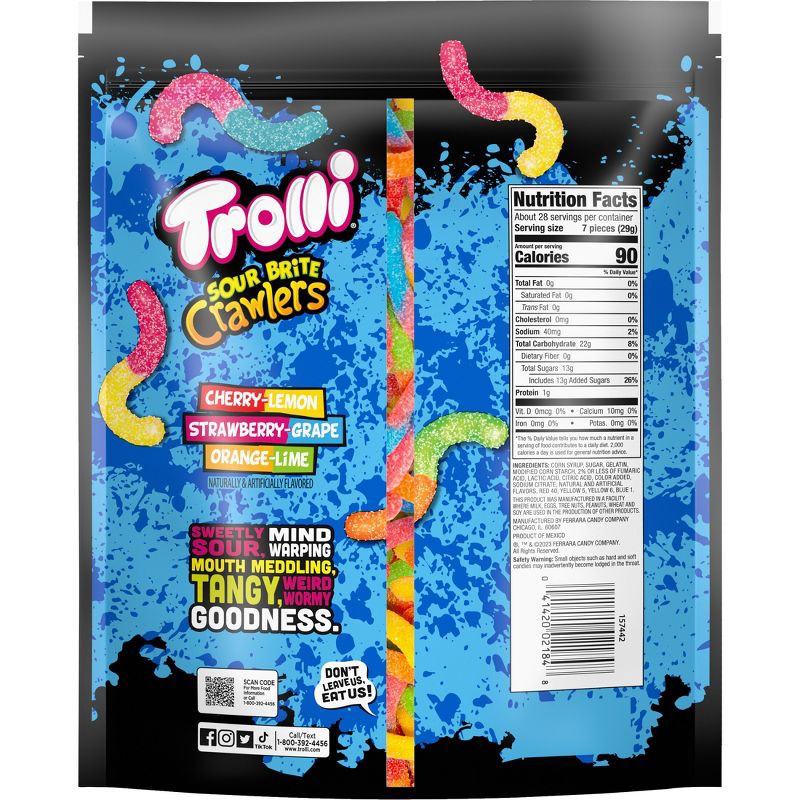 slide 10 of 10, Trolli Sour Brite Candy Crawlers Gummi Worms – 28.8oz, 28.8 oz