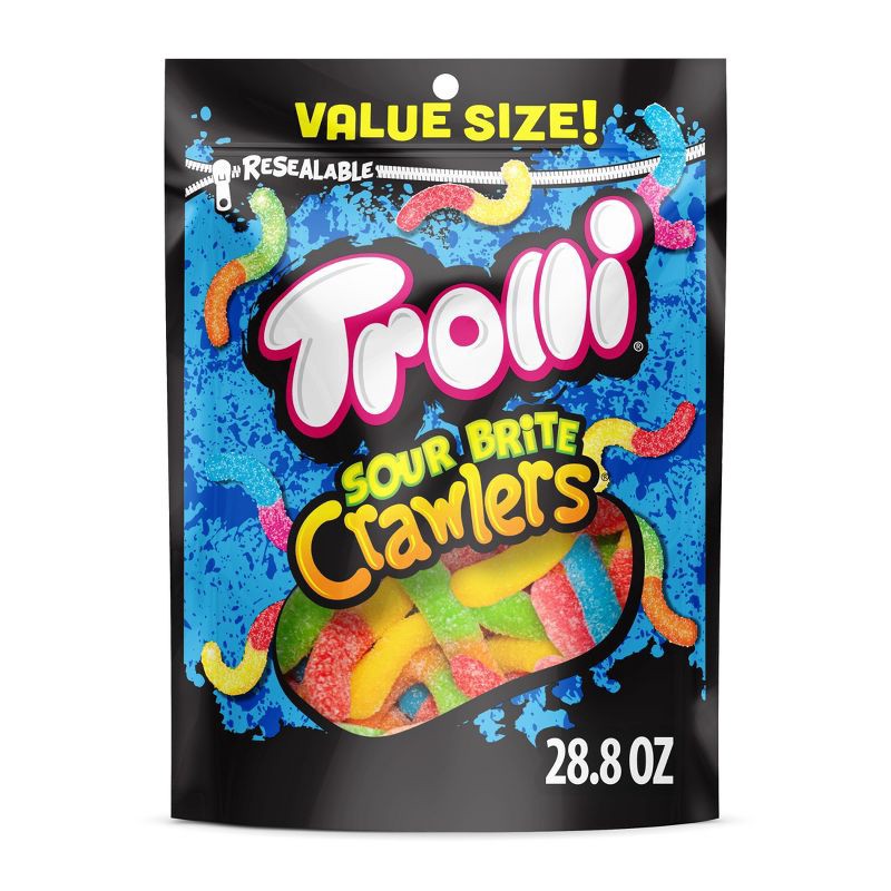 slide 1 of 10, Trolli Sour Brite Candy Crawlers Gummi Worms – 28.8oz, 28.8 oz