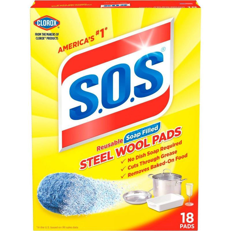 slide 1 of 14, Clorox Steel Wool Soap Pads - 18ct, 18 ct