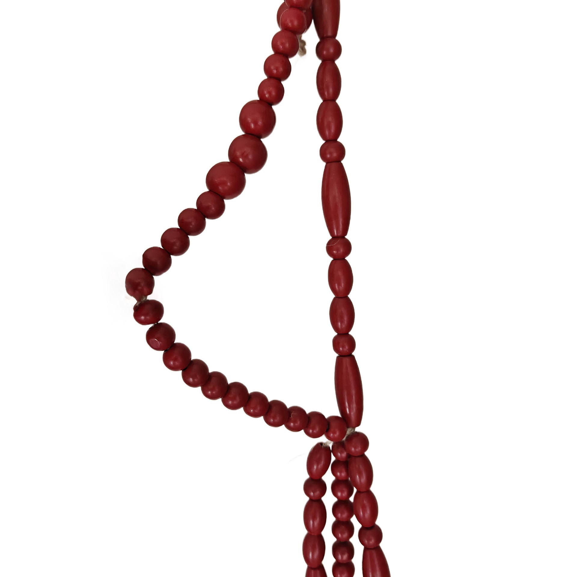 slide 2 of 2, 6ft. Red Wood Beaded Garland By Ashland, 6 ft