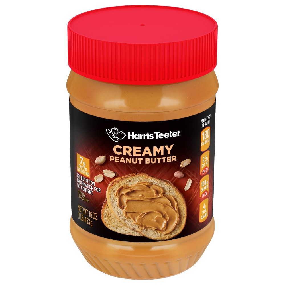 slide 1 of 3, Harris Teeter Peanut Butter - Creamy, 16 oz