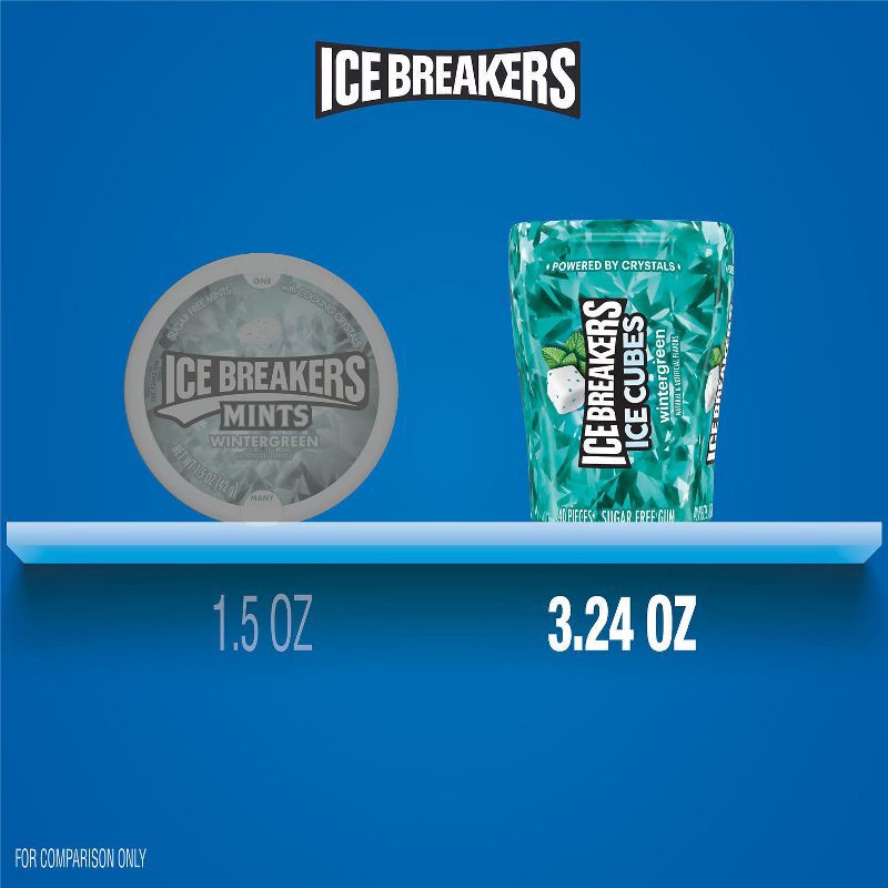 slide 7 of 7, Ice Breakers Ice Cubes Wintergreen Sugar Free Gum - 40ct, 40 ct