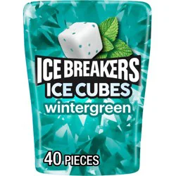 Ice Breakers Ice Cubes Wintergreen Sugar Free Gum - 40ct