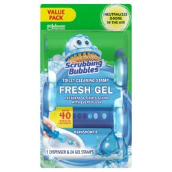 Scrubbing Bubbles Fresh Gel Toilet Bowl Cleaner Stamps - Rainshower - 24ct