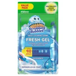 Scrubbing Bubbles Fresh Gel Toilet Bowl Cleaner Stamps - Rainshower - 24ct