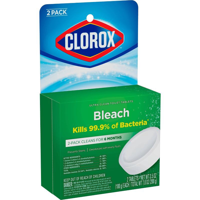 slide 9 of 13, Clorox Ultra Clean Toilet Tablets Bleach - 7oz/2ct, 2 ct; 7 oz