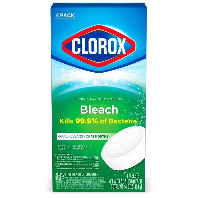 slide 1 of 9, Clorox Ultra Clean Bleach Toilet Bowl Cleaning Tablets - 14oz/4ct, 4 ct; 14 oz