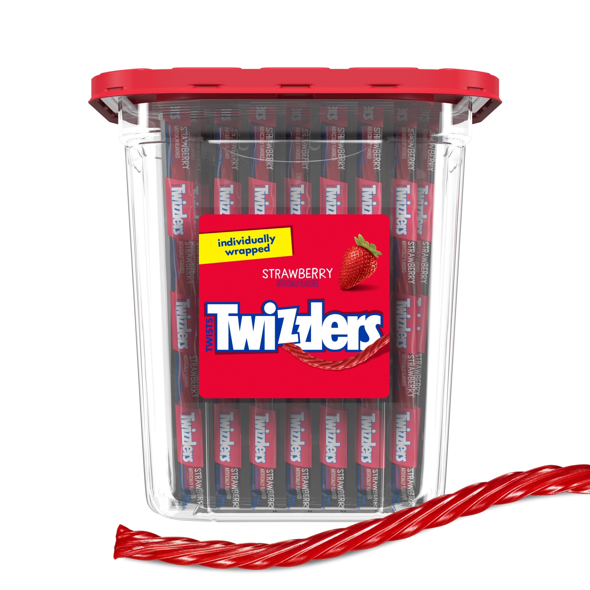 slide 1 of 7, Twizzlers Twists Strawberry Licorice Candy, 105 ct