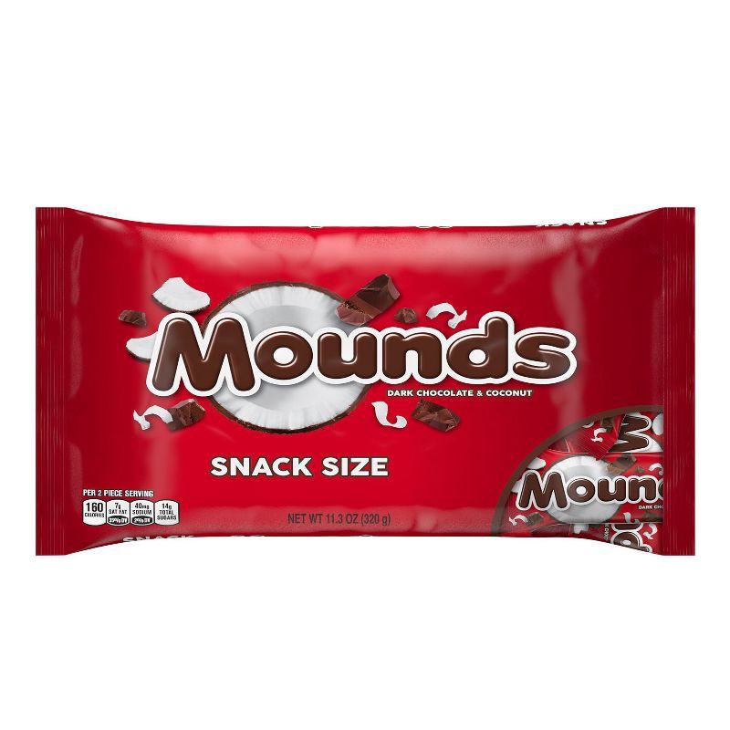slide 2 of 7, Mounds Dark Chocolate and Coconut Snack Size Candy Bars - 11.3oz, Bag, 11.3 oz