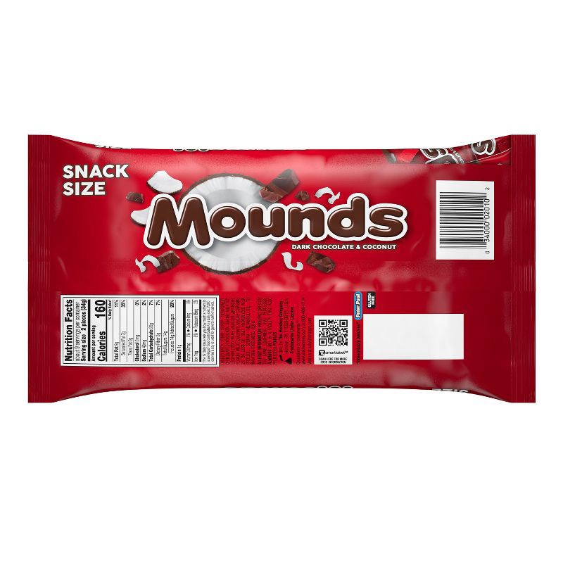 slide 4 of 7, Mounds Dark Chocolate and Coconut Snack Size Candy Bars - 11.3oz, Bag, 11.3 oz
