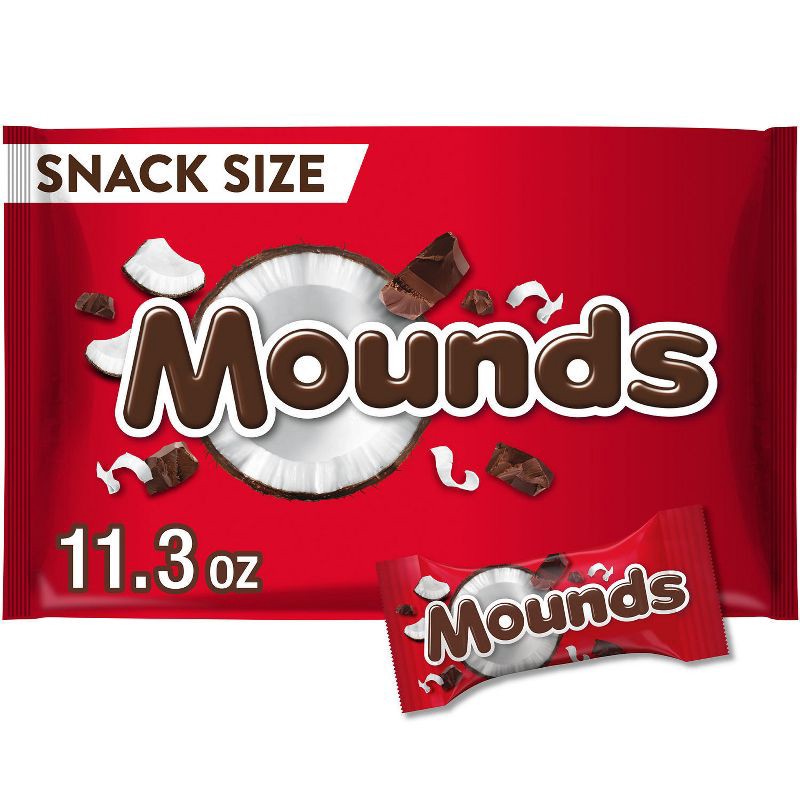 slide 1 of 7, Mounds Dark Chocolate and Coconut Snack Size Candy Bars - 11.3oz, Bag, 11.3 oz