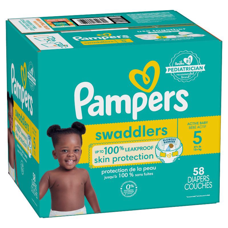 slide 14 of 15, Pampers Swaddlers Active Baby Diapers Super Pack - Size 5 - 58ct, 58 ct