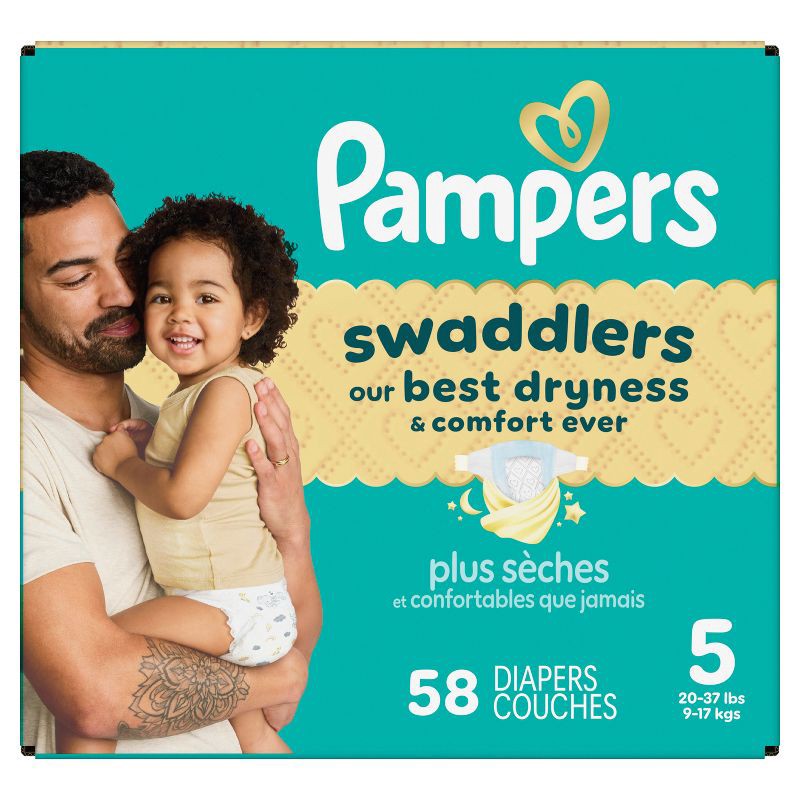 slide 16 of 16, Pampers Swaddlers Sensitive Disposable Diapers - Size 5 - 58ct, 5 x 58 ct