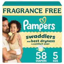 Pampers Swaddlers Sensitive Disposable Diapers - Size 5 - 58ct