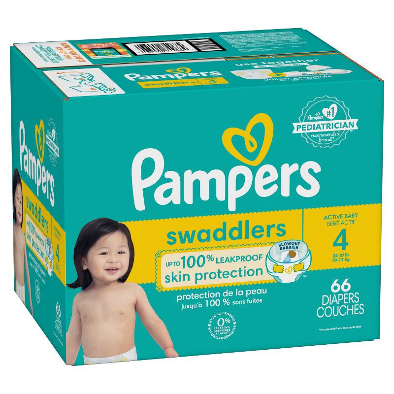 slide 14 of 15, Pampers Swaddlers Active Baby Diapers Super Pack - Size 4 - 66ct, 66 ct