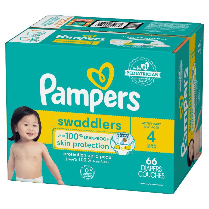 slide 15 of 15, Pampers Swaddlers Active Baby Diapers Super Pack - Size 4 - 66ct, 66 ct