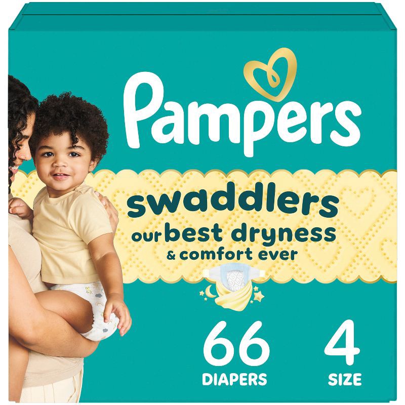 slide 1 of 16, Pampers Swaddlers Sensitive Disposable Diapers - Size 4 - 66ct, 4 x 66 ct