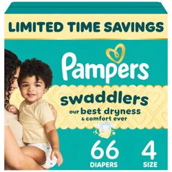 Pampers Swaddlers Sensitive Disposable Diapers - Size 4 - 66ct: Wetness Indicator, Elastic Stretch Sides, Paraben-Free
