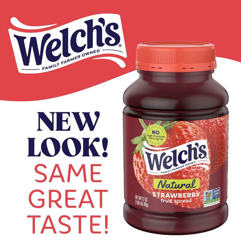 slide 5 of 7, Welch's Natural Strawberry Spread - 27oz, 27 oz