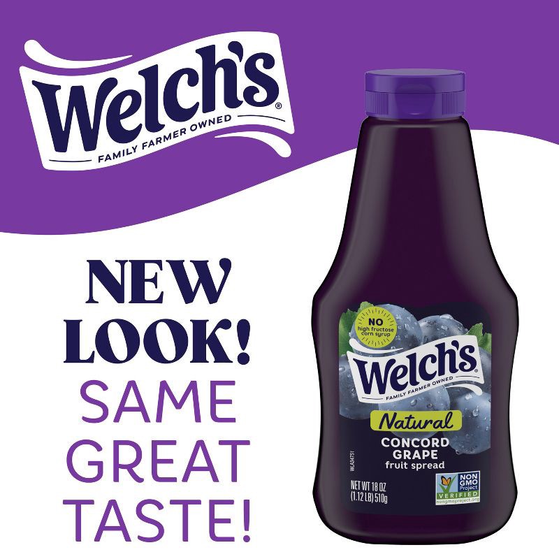 slide 6 of 9, Welch's Natural Concord Grape Spread - 18oz, 18 oz