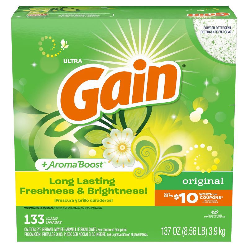 slide 7 of 9, Gain Ultra HEC Original Powder Laundry Detergent - 137oz, 137 oz