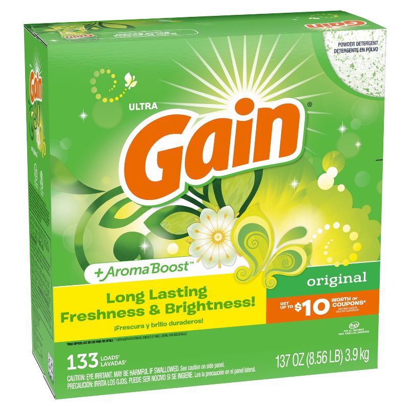 slide 8 of 9, Gain Ultra HEC Original Powder Laundry Detergent - 137oz, 137 oz