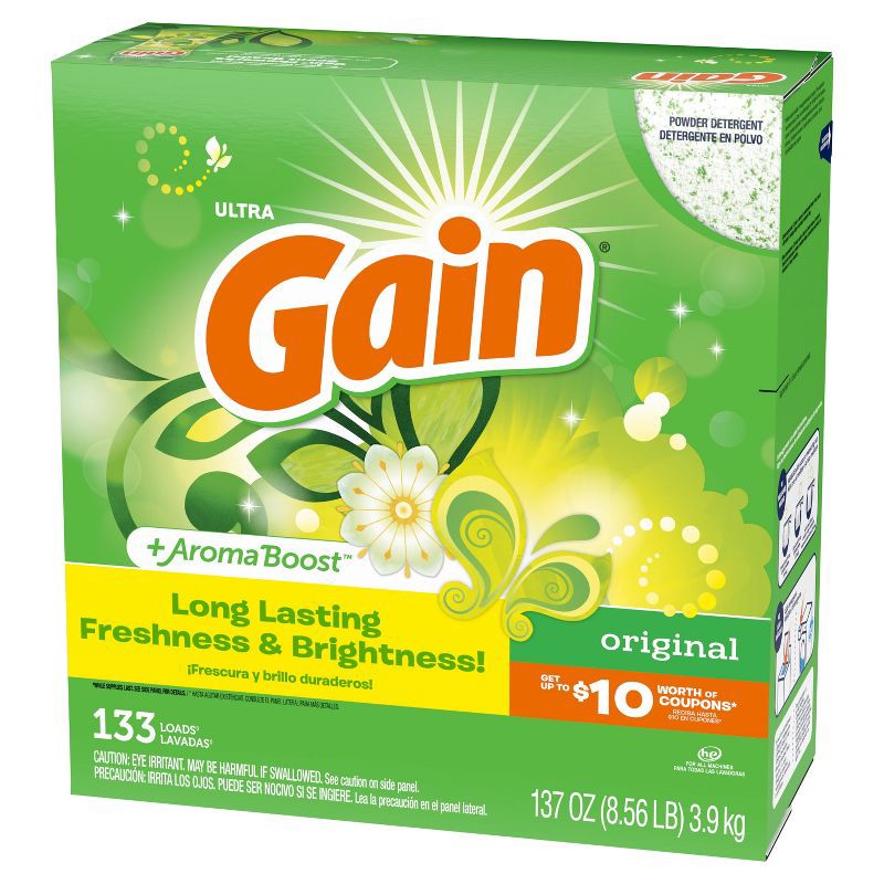 slide 9 of 9, Gain Ultra HEC Original Powder Laundry Detergent - 137oz, 137 oz
