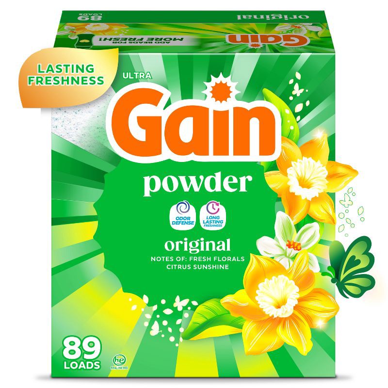 slide 1 of 10, Gain Original HE Concentrated Laundry Detergent Powder 89 Loads - 82oz, 82 oz