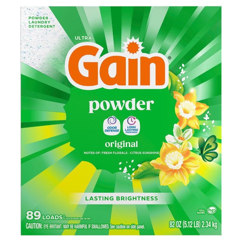 slide 8 of 10, Gain Original HE Concentrated Laundry Detergent Powder 89 Loads - 82oz, 82 oz