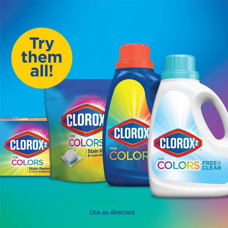 slide 8 of 10, Clorox 2 for Colors Stain Remover and Color Brightener Packs - 40ct/25.4oz, 40 ct, 25.4 oz
