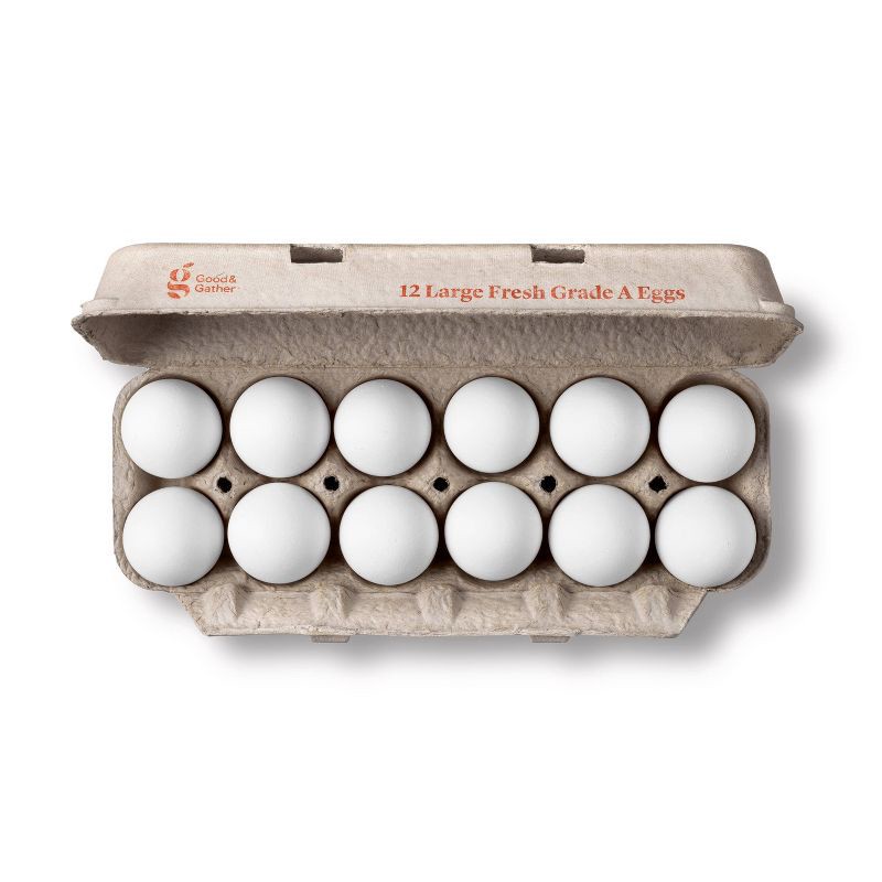 slide 2 of 6, Grade A Large Eggs - 12ct - Good & Gather™ (Packaging May Vary), 12 ct