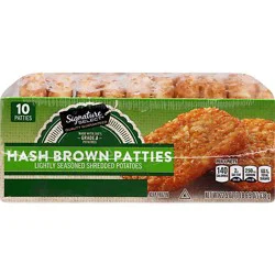 Signature Select Hash Brown Patties Lightly Seasoned Shredded 10 Count - 22.5 Oz