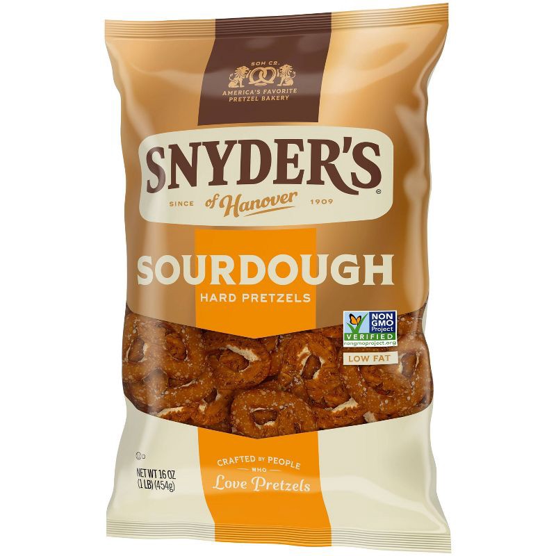 slide 5 of 6, Snyder's of Hanover Pretzels Sourdough Hard Pretzels Family Size - 16oz, 16 oz