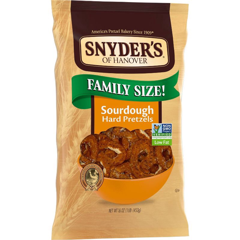 slide 6 of 7, Snyder's of Hanover Pretzels Sourdough Hard Pretzels Family Size - 16oz, 16 oz