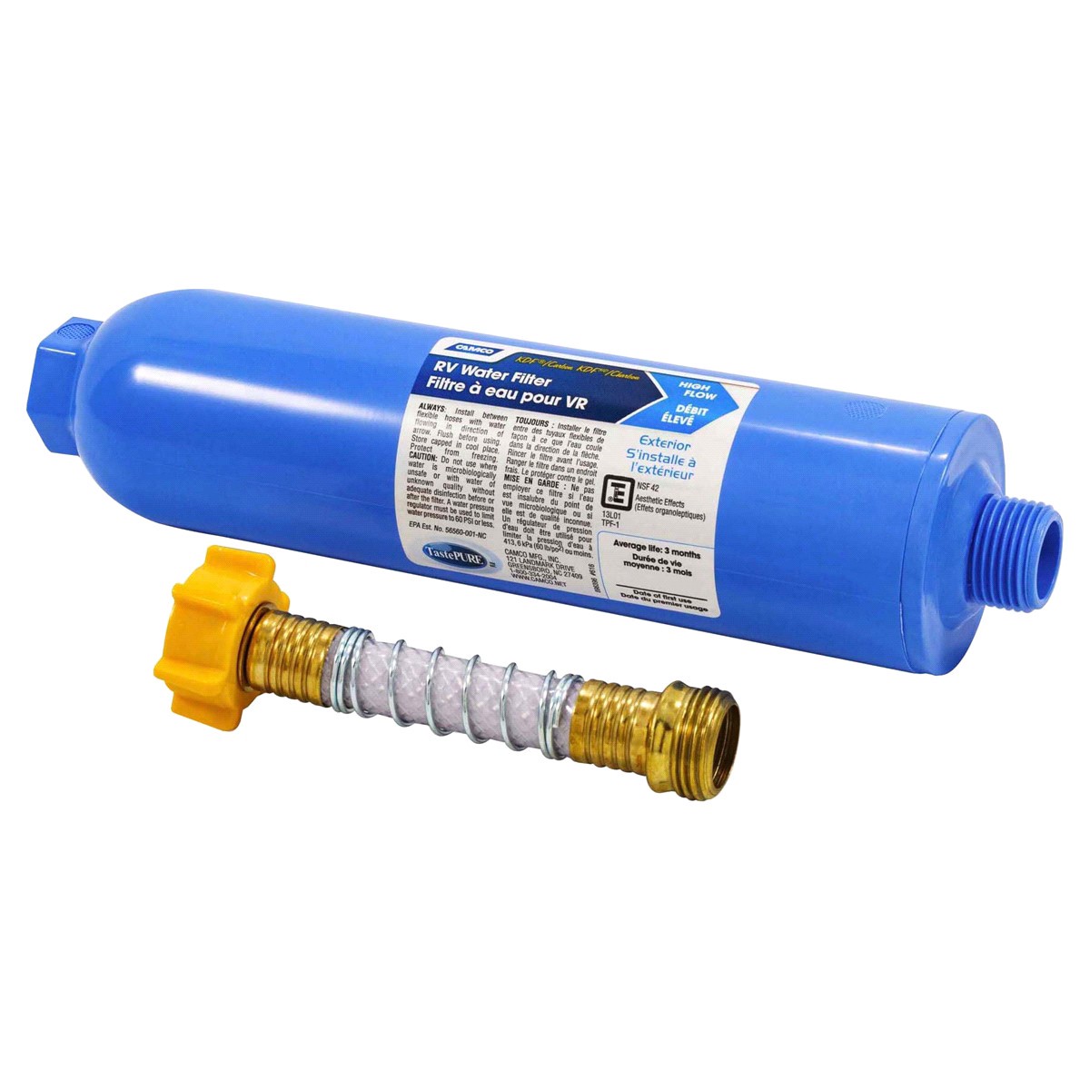 slide 2 of 2, CAMCO TastePURE KDF / Carbon Water Filter - Filter with hose protector, 1 ct