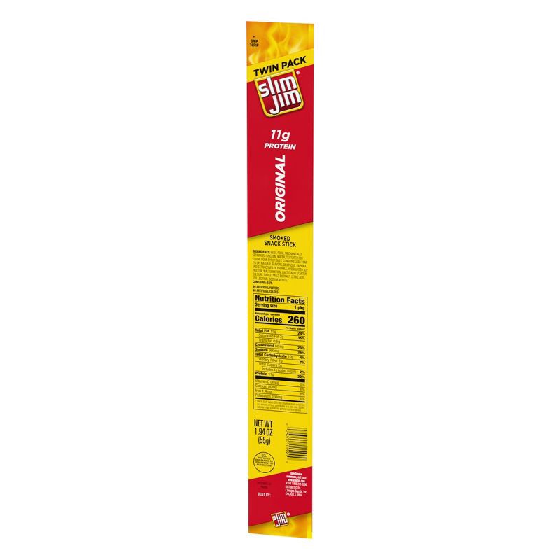 slide 2 of 3, Slim Jim Twin Pack Original Smoked Snack Stick – 1.94oz, 1.94 oz