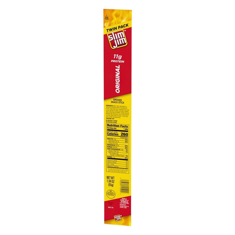 slide 2 of 6, Slim Jim Twin Pack Original Smoked Snack Stick – 1.94oz, 1.94 oz