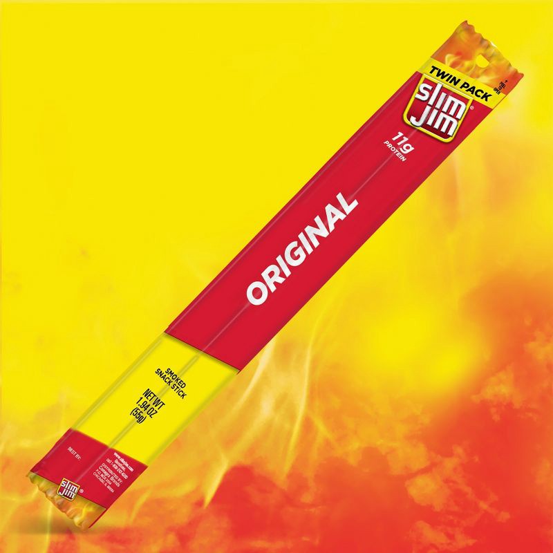 slide 3 of 6, Slim Jim Twin Pack Original Smoked Snack Stick – 1.94oz, 1.94 oz