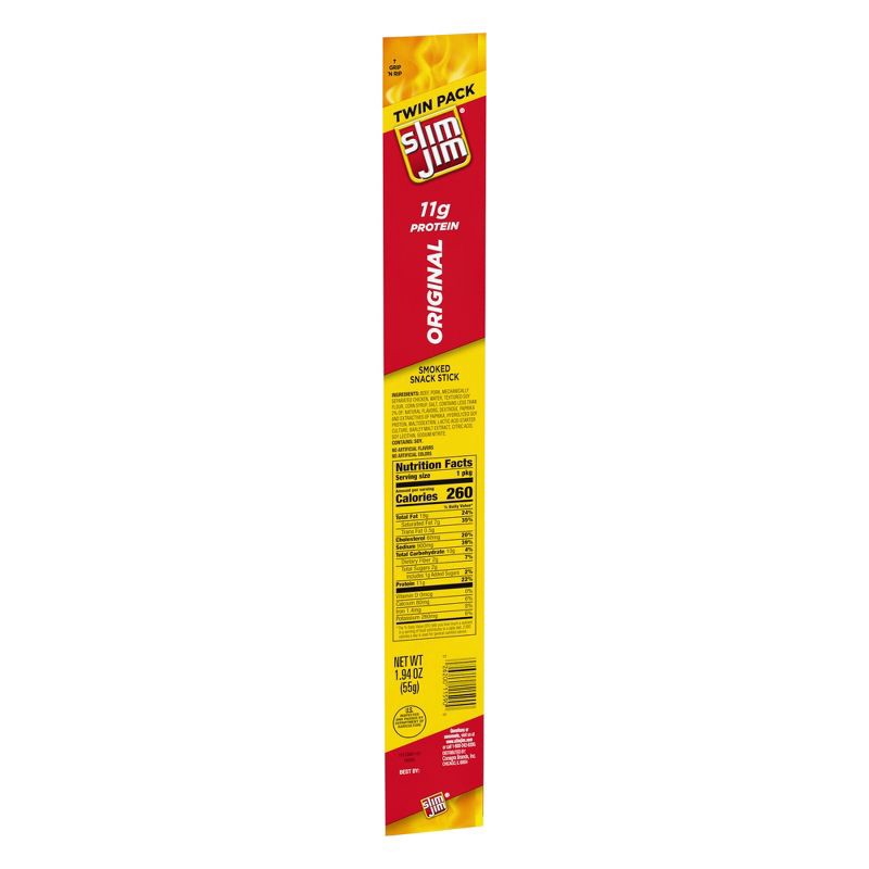 slide 3 of 3, Slim Jim Twin Pack Original Smoked Snack Stick – 1.94oz, 1.94 oz