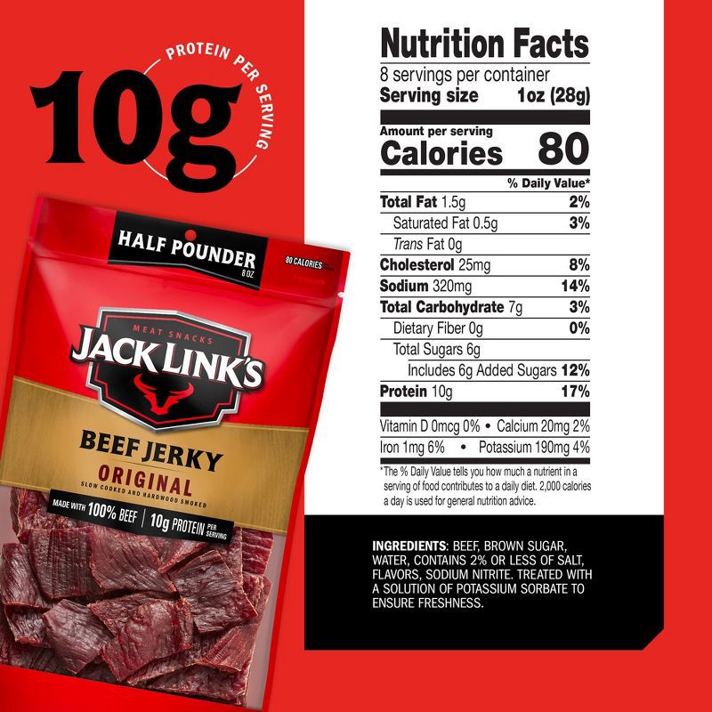 slide 6 of 9, Jack Link's Original Beef Jerky Family Size - 8oz, 8 oz
